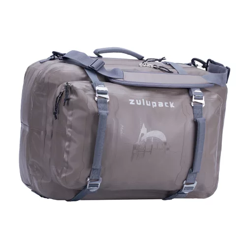 Több rekeszes, ergonomikus vízálló utazótáska – Zulupack® Antipode 45L IP63 szürke